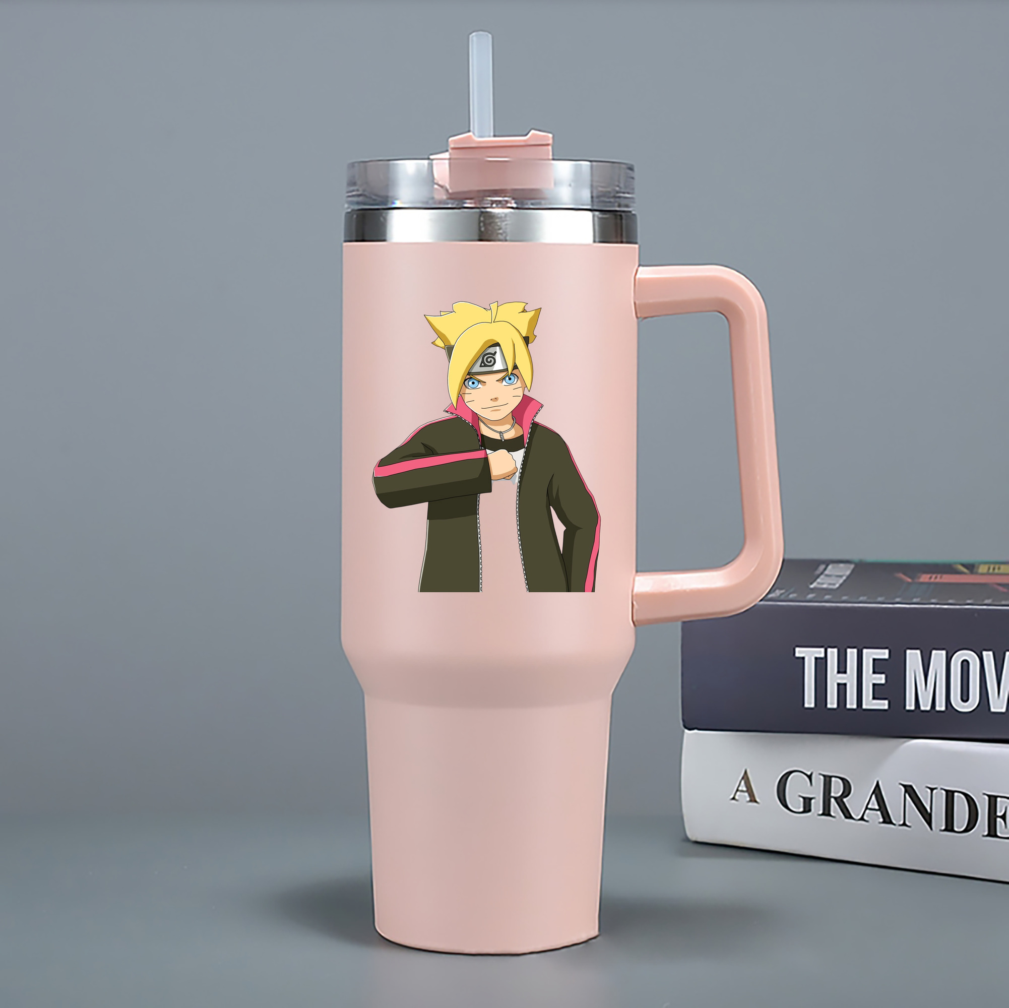 （画像用） NARUTO -ナルト- うずまき ボルト Uzumaki Boruto 1200mL車用タンブラー - クリスタルステッカー（プラスチックストロー付き）